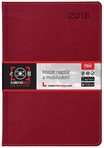 Agenda B5 heti, TopTimer Q011K Kalendapp, fehér tömbös, Elekt bordó