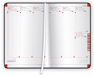Agenda B5 heti, TopTimer Q011K Kalendapp, fehér tömbös, Elekt fekete.