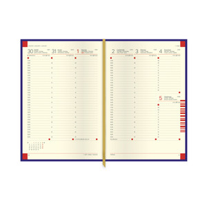 Agenda B5, heti, TOPTIMER A011 Ace, chamois papír, korallpiros