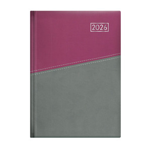 Agenda B5, heti, TOPTIMER D011 Duplex, chamois belív, lila-szürke