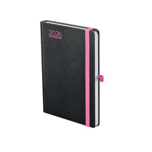 Agenda B6, heti, TOPTIMER N012 Nero, fehér belív, fekete-pink