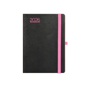 Agenda B6, heti, TOPTIMER N012 Nero, fehér belív, fekete-pink