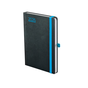 Agenda A5, heti, TOPTIMER N015 Nero, fehér belív, fekete-kék