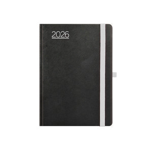 Agenda A5, heti, TOPTIMER N015 Nero, fehér belív, fekete-szürke
