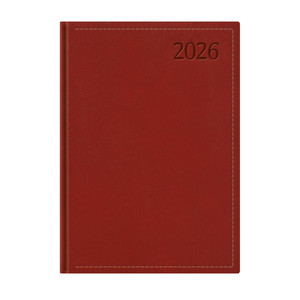 Agenda A4, heti, TOPTIMER T010 Traditional, fehér belív, bordó