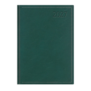 Agenda A4, heti, TOPTIMER T010 Traditional, feh&eacute;r bel&iacute;v, z&ouml;ld 2027.
