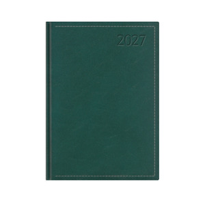 Agenda B5, heti, TOPTIMER T011 Traditional, feh&eacute;r bel&iacute;v, z&ouml;ld 2027.