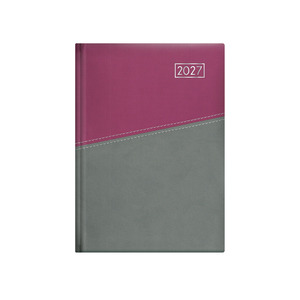 Agenda A5, napi, TOPTIMER D021 Duplex, chamois bel&iacute;v, lila-sz&uuml;rke 2027.