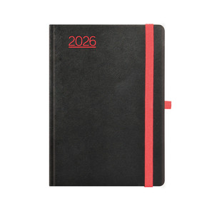 Agenda A5, napi, TOPTIMER N021 Nero, fehér belív, fekete-piros