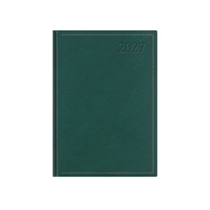 Agenda A5, napi, TOPTIMER T021 Traditional, feh&eacute;r bel&iacute;v, z&ouml;ld 2027.
