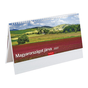 Asztali napt&aacute;r TOPTIMER T056, Magyarorsz&aacute;got j&aacute;rva, &aacute;ll&oacute;, feh&eacute;r 2027.
