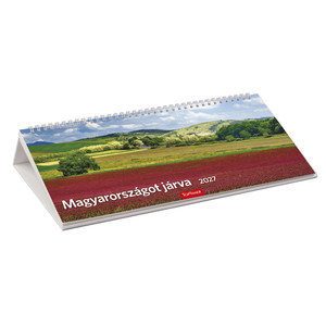 Asztali napt&aacute;r TOPTIMER T060, Magyarorsz&aacute;got j&aacute;rva, fekvő, feh&eacute;r 2027.