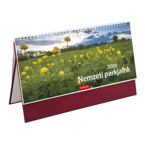 Asztali naptár TOPTIMER T054, Nemzeti parkjaink, bordó, álló táblával