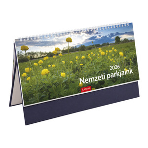 Asztali naptár TOPTIMER T054, Nemzeti parkjaink, kék, álló táblával