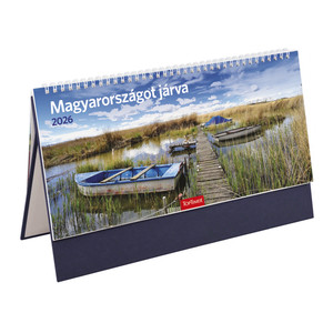 Asztali naptár TOPTIMER T056, Magyarországot járva, kék álló táblás