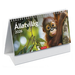 Asztali naptár TOPTIMER T058, Állatvilág, fehér álló kartontáblával