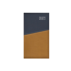 Zsebnapt&aacute;r &aacute;ll&oacute;, TOPTIMER D035 Duplex, heti, chamois, k&eacute;k-must&aacute;r 2027.