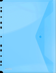Irattasak A4, PP, DONAU patentos, lefűzhető, átlátszó kék