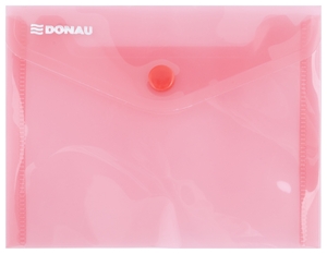 Irattasak A6, PP, DONAU patentos, átlátszó piros