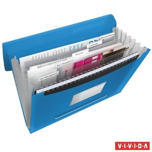 Harmonika mappa A4, ESSELTE Vivida, PP, 6 rekeszes, kék