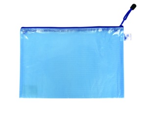 Irattasak A4, PP, ENVELOPES 2-314, zipzáras, hálós, átlátszó kék