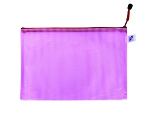 Irattasak A4, PP, ENVELOPES 2-316, zipzáras, hálós, átlátszó pink