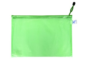 Irattasak A4, PP, ENVELOPES 2-315, zipzáras, hálós, átlátszó zöld