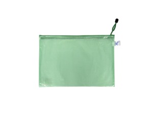 Irattasak A5, PP, ENVELOPES 2-318, zipzáras, hálós, átlátszó zöld