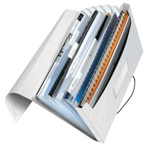 Harmonika mappa A4, LEITZ Wow, PP, 6 rekeszes, fehér