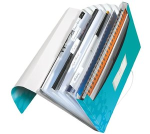 Harmonika mappa A4, LEITZ Wow, PP, 6 rekeszes, jégék