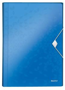 Harmonika mappa A4, LEITZ Wow, PP, 6 rekeszes, kék