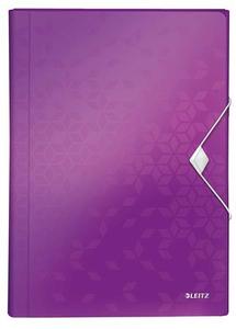 Harmonika mappa A4, LEITZ Wow, PP, 6 rekeszes, lila