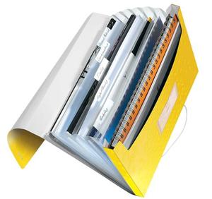 Harmonika mappa A4, LEITZ Wow, PP, 6 rekeszes, sárga