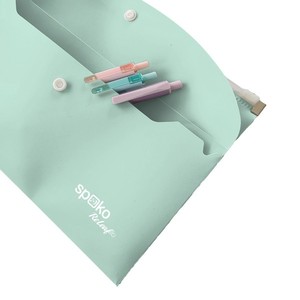 Irattasak A5, PP, SPOKO ReLeaf SoftTouch, cipzáras és patentos, zöld