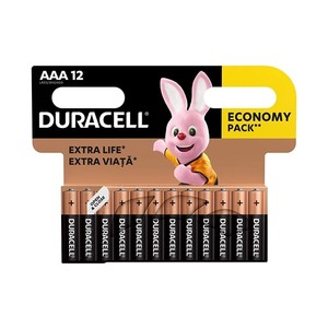Mikroelem 12 db, DURACELL, Basic, AAA, LR03, MN2400, bliszteres