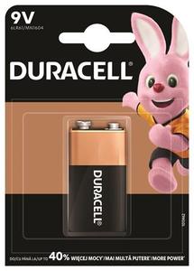 9V elem, 1 db, DURACELL Basic 6LR61, MN1604, alkáli, bliszteres