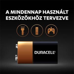 9V elem, 1 db, DURACELL Basic 6LR61, MN1604, alkáli, bliszteres