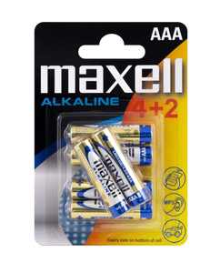 Mikroelem 4+2 db, MAXELL LR03, AAA, bliszteres, tartós