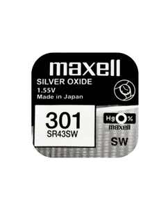 Gombelem MAXELL SR43SW, (301), ezüst-oxid, bliszteres