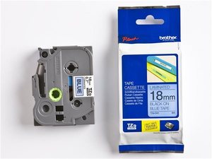 Betűnyom&oacute; szalag 18mm x 8m, BROTHER TZe-541, k&eacute;k alap/fekete betű