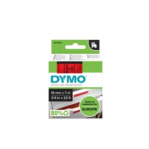 Betűnyomó kazetta 19mm x 7m, DYMO D1, piros alapon fekete írásszín