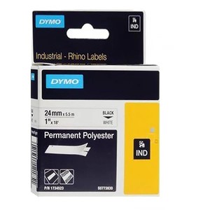 Betűnyomó kazetta 24mm x 5,5m, DYMO 1734523, poliészter, fekete-fehér