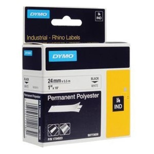 Betűnyomó kazetta 24mm x 5,5m, DYMO 1734523, poliészter, fekete-fehér