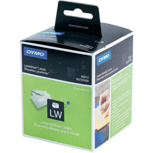 Etikett címke 89x36 mm, DYMO 99012/S0722400, fehér, 2x260 db
