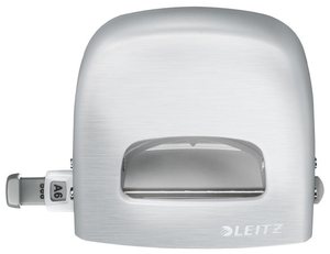Lyukasztó LEITZ Nexxt Style, kétlyukú, 30 lap, fém, kristályfehér
