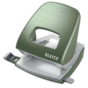 Lyukasztó LEITZ Nexxt Style, kétlyukú, 30 lap, fém, olajfazöld
