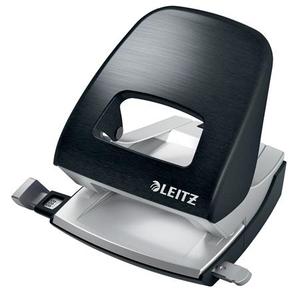 Lyukasztó LEITZ Nexxt Style, kétlyukú, 30 lap, fém, szaténfekete