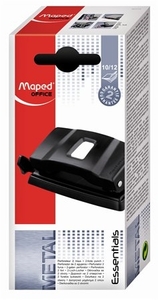 Lyukasztó MAPED Essentials 12, kétlyukú, 12 lap, fém test, fekete