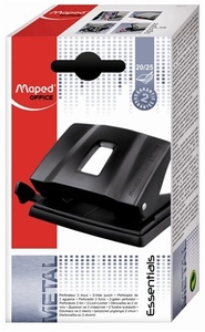 Lyukasztó MAPED Essentials 25, kétlyukú, 25 lap, fém test, fekete