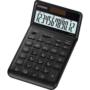 Számológép CASIO JW-200SC, 12 számjegyű, elem + napelemes, fekete